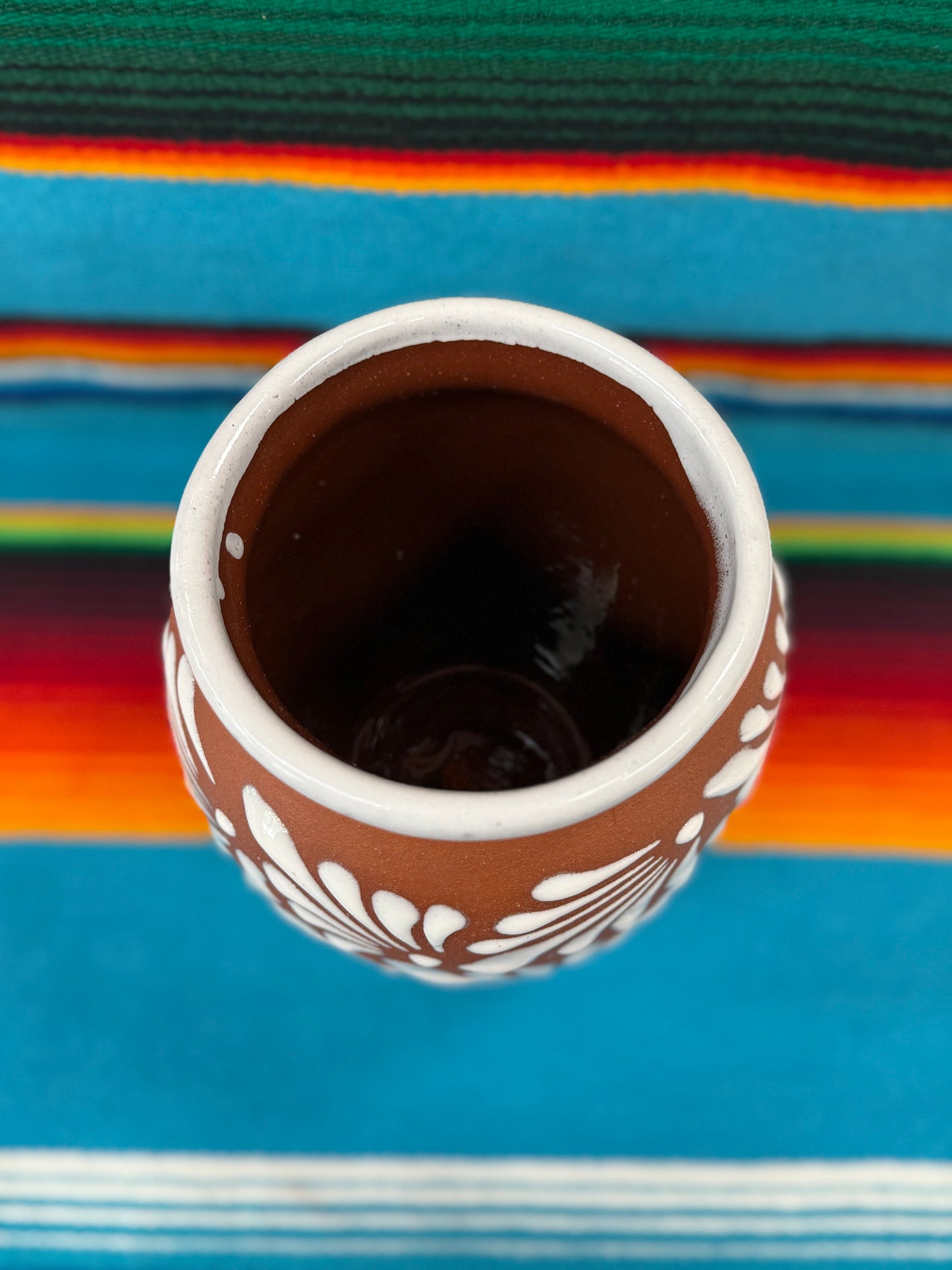 Cantarito de Barro Floral de 1Litro