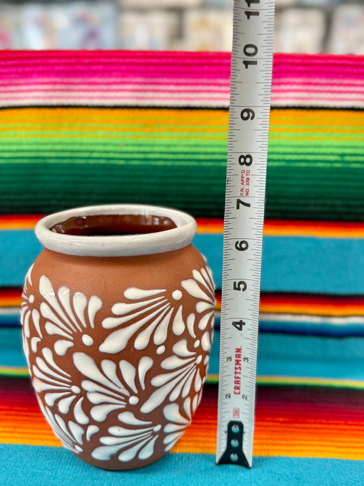 Cantarito de Barro Floral de 1Litro