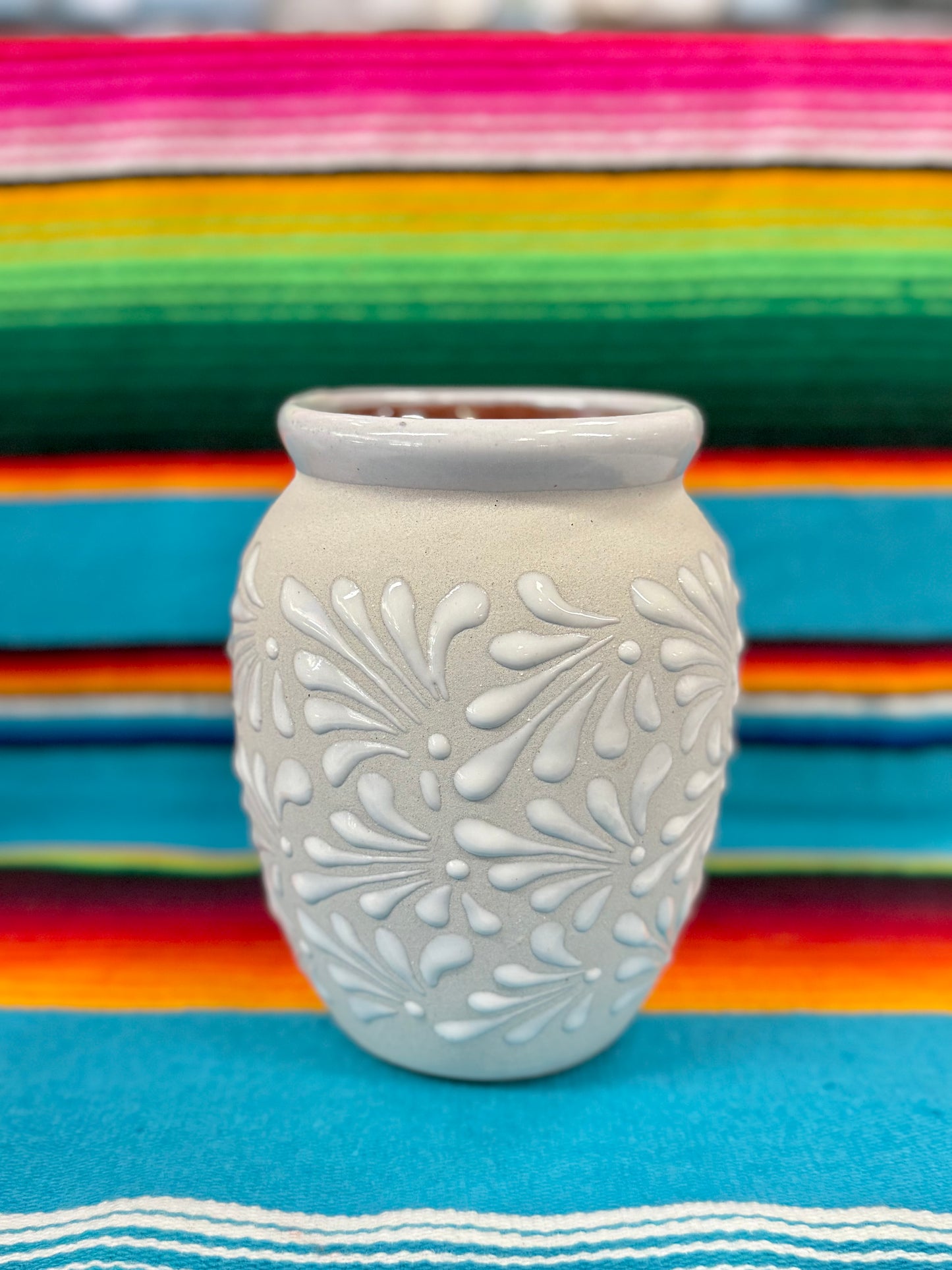 Cantarito de Barro Floral de 1Litro