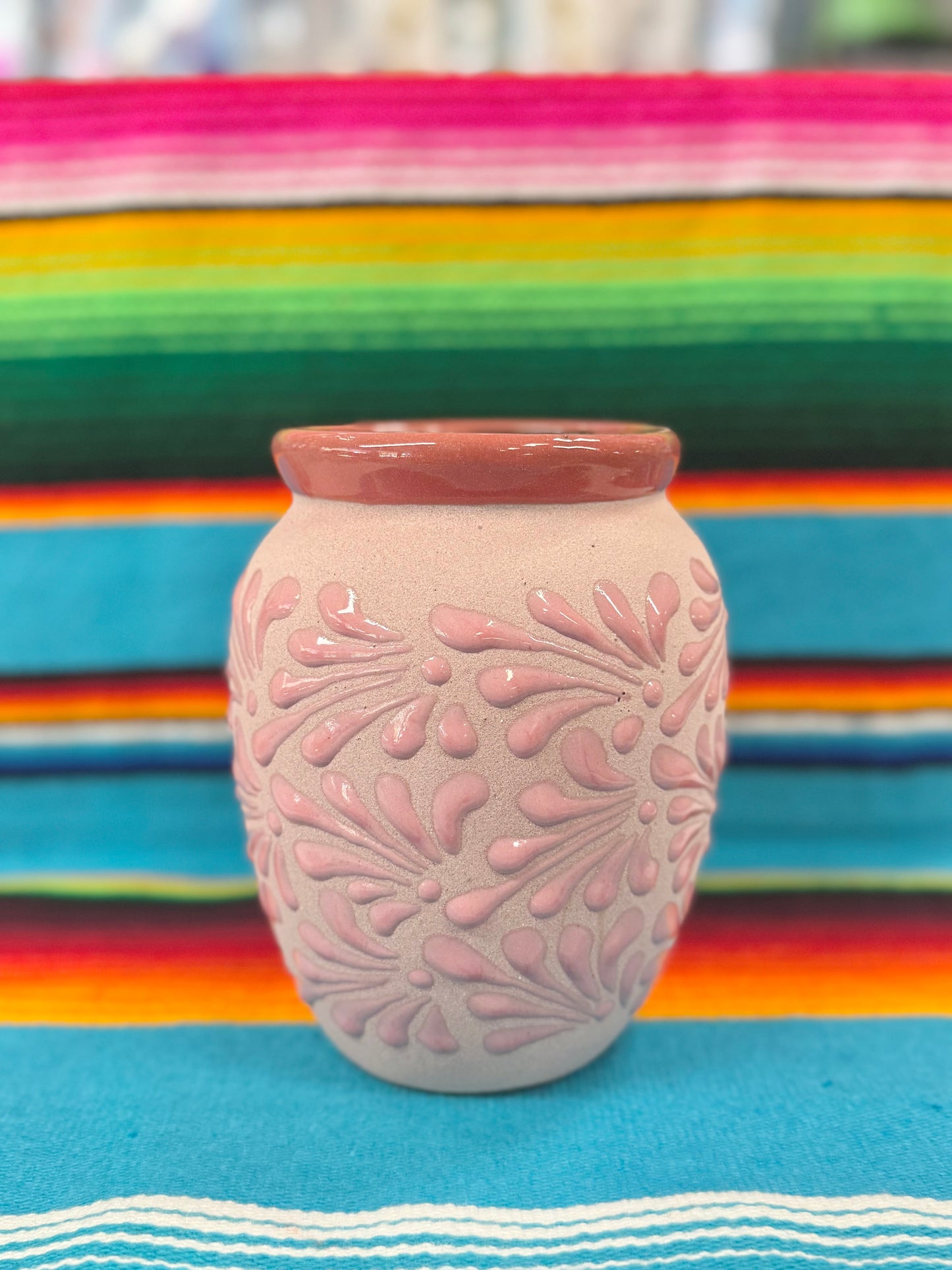 Cantarito de Barro Floral de 1Litro