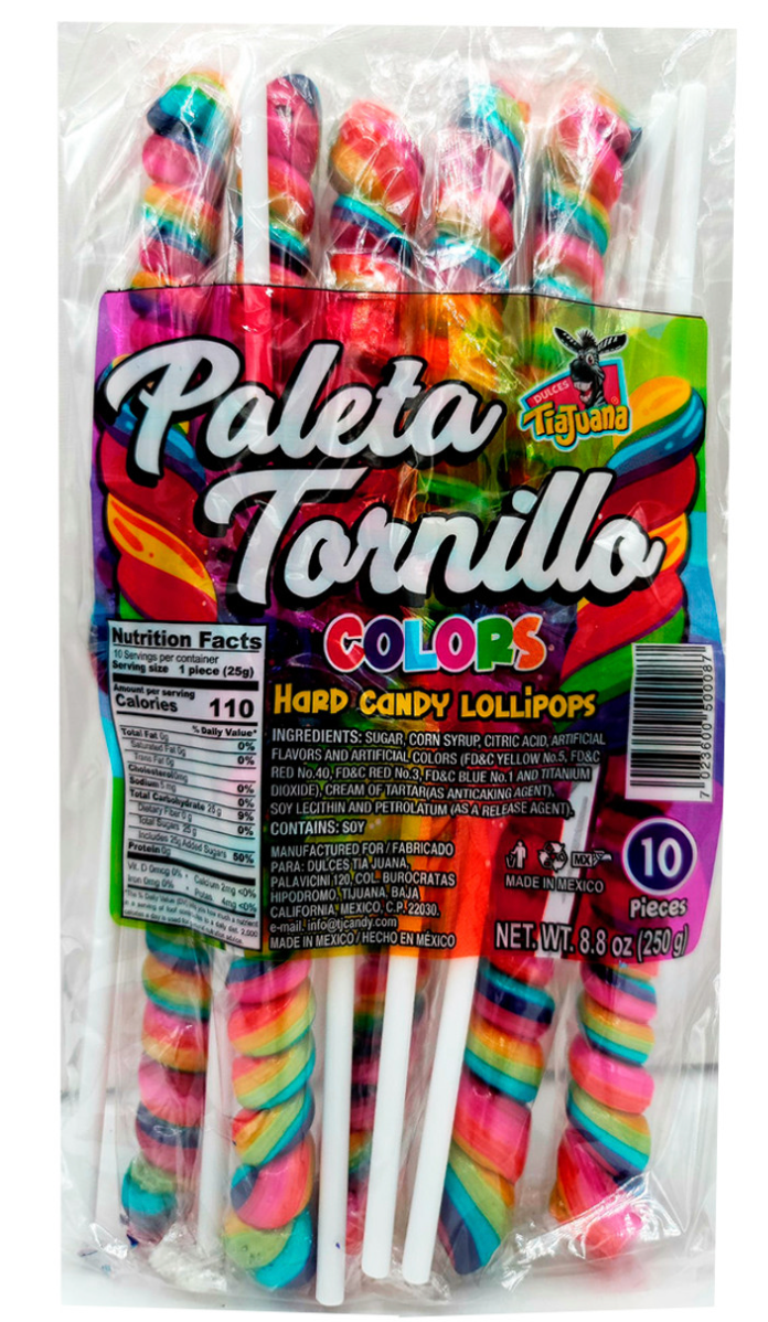 Paleta Tornillo Colores-10ct