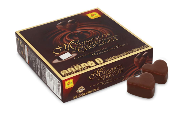 DE LA ROSA CHOCOLATE COVERED MARSHMALLOW HEARTS-50 CT