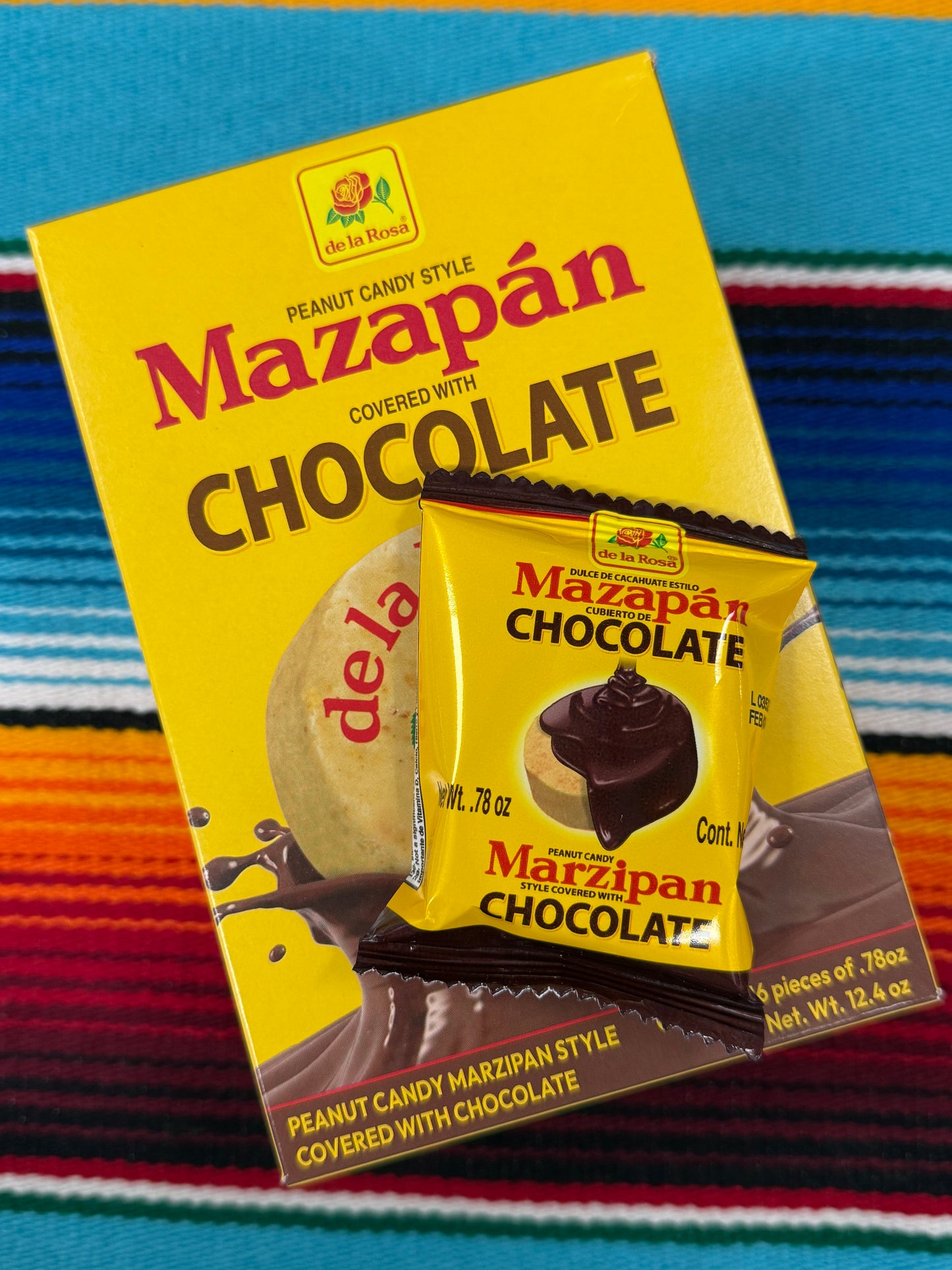 De La Rosa Mazapan Cubierto de Chocolate 16-piece pack Count