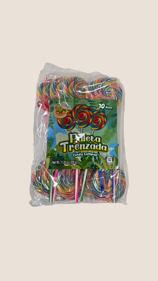 Paleta Trenzada Colores-10ct