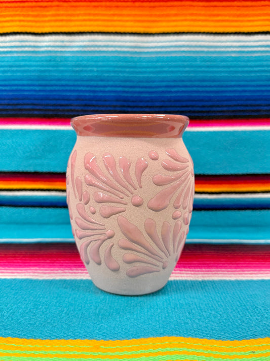 Cantarito De Barro Floral-16oz
