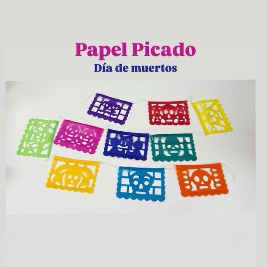 Mini Papel Picado de Dia De Los Muetros-Paquetes de 3 Tiras