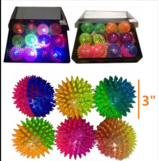 Flashing Spikey Ball-12ct