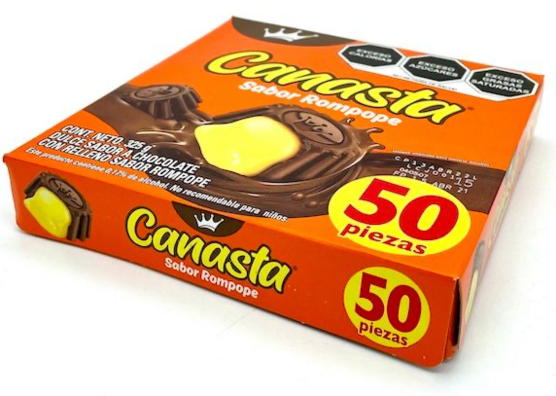 La Corona Canasta de Chocolate Rompope- 50 ct