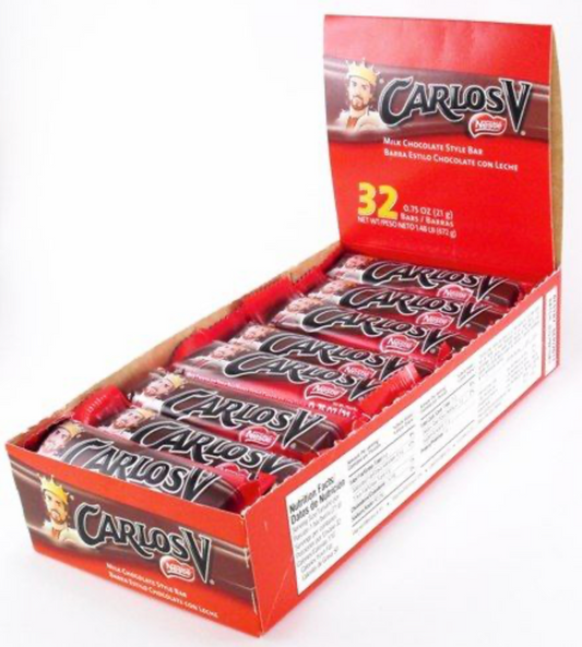 Carlos V Milk Chocolate Style Bar - 32 ct