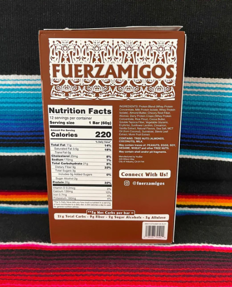 Fuerzamigos Horchata Protein Bar-12ct