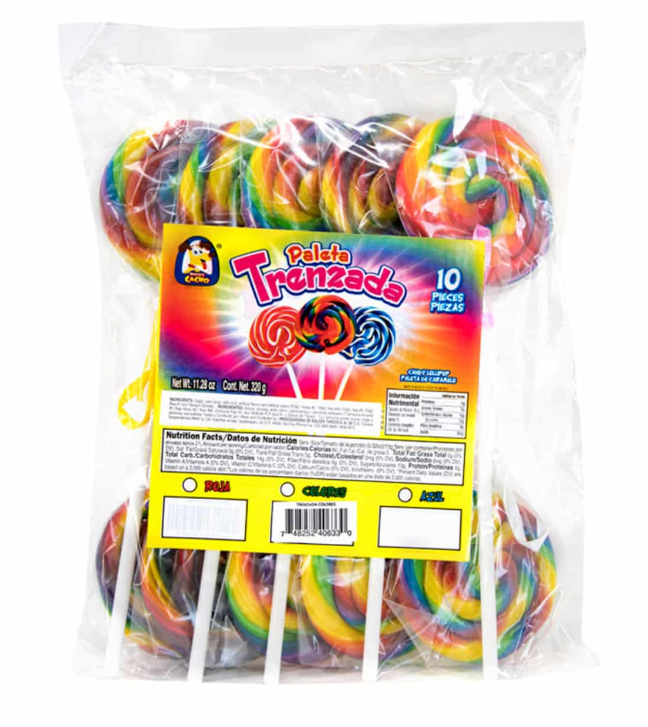 Paleta Trenzada Colores-10ct